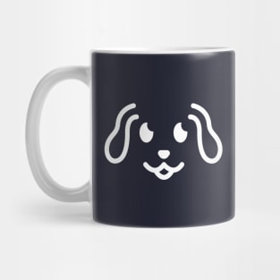 Woof! - Cute Dog Face Line Art - White Mug